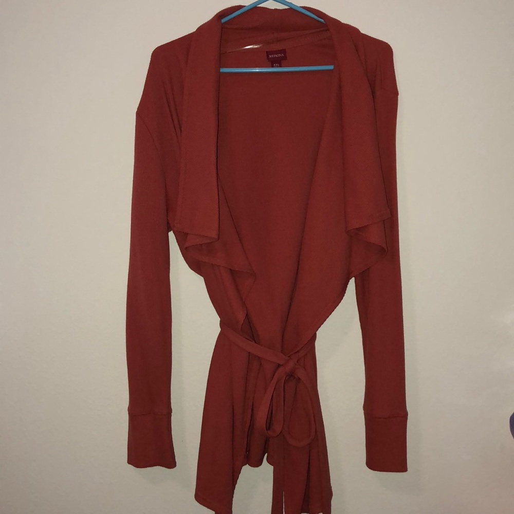 Woman’s long cardigan sweater